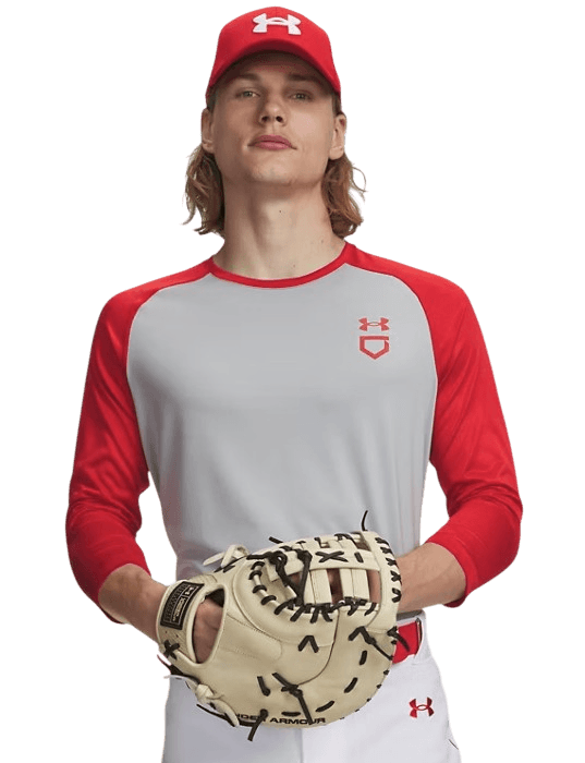 Utility Baseball Undershirt-Gris/Rouge-1