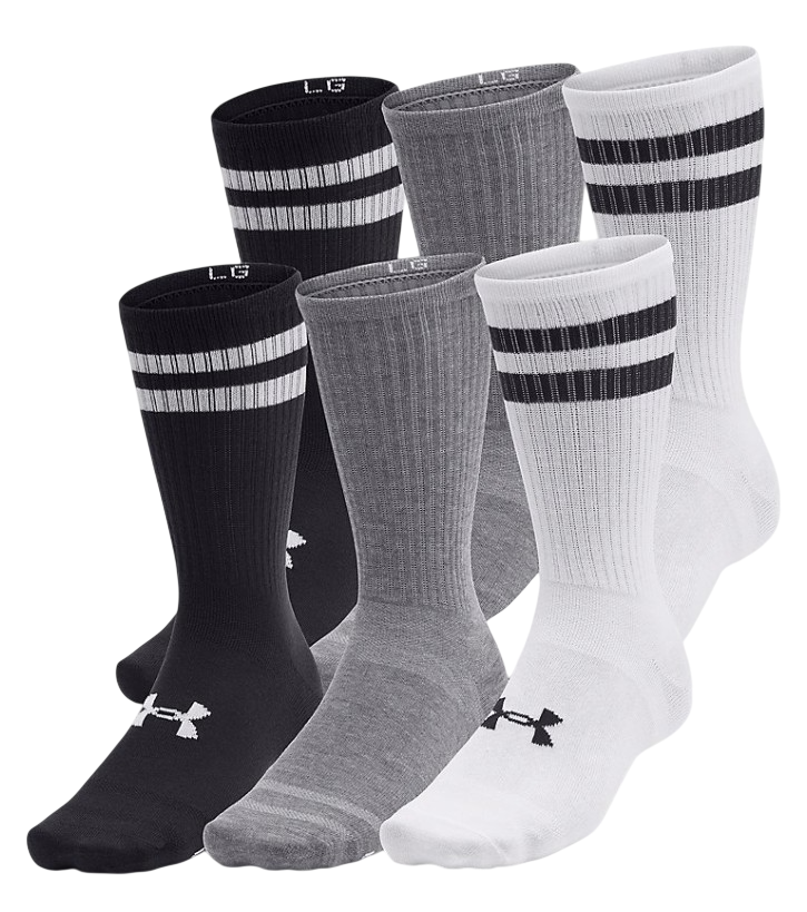 Essential 6PK Crew-101-White/White/BLK-1