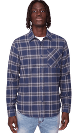 LS Flanel Plaid Shirt-Navy-1