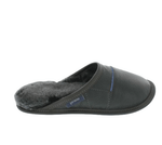 Pantoufle de Style Mule EN Cuir-Noir/Silverfox-1