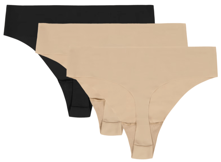 Pure Stretch NO Show Thong -Solid 3PK-12