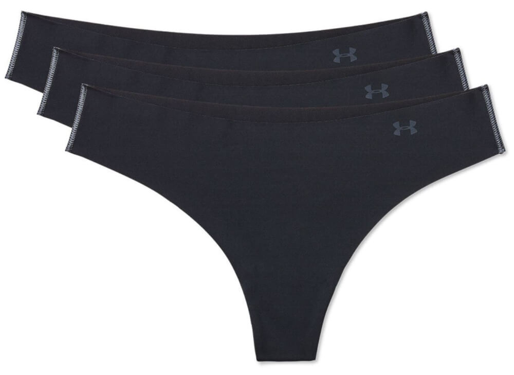 Pure Stretch NO Show Thong -Solid 3PK-001-Noir-1