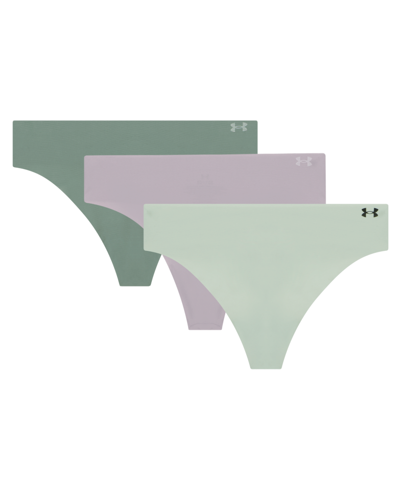 Pure Stretch NO Show Thong -Solid 3PK-050-Gray Dawn-1