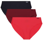 Pure Stretch NO Show Bikini Solid 3PK-614-Racer RED/Cardin-1