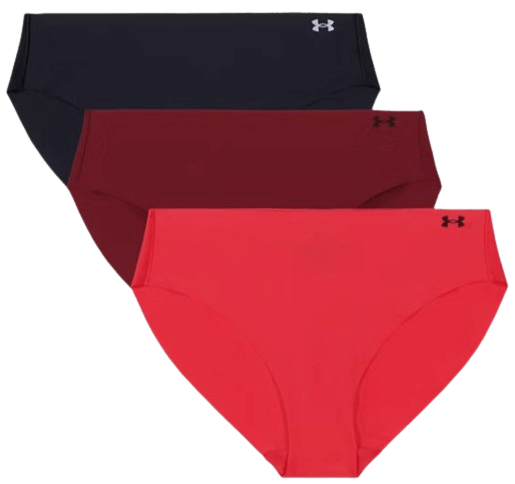 Pure Stretch NO Show Bikini Solid 3PK-614-Racer RED/Cardin-1