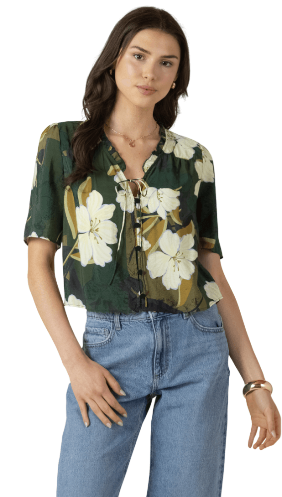 Button Front Ruffle Trim-6