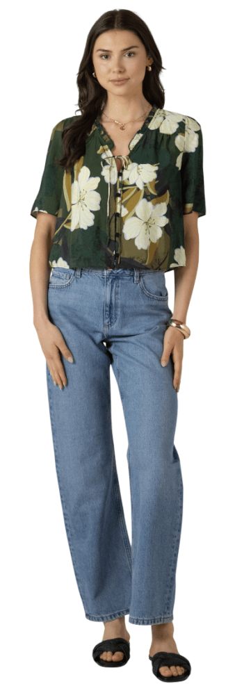 Button Front Ruffle Trim-3