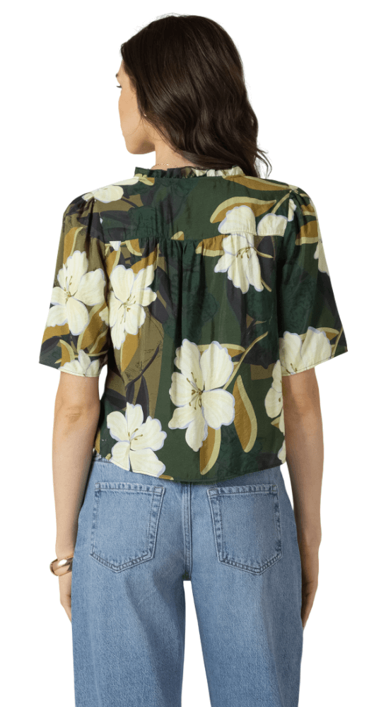 Button Front Ruffle Trim-4