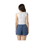 Lace Cutout Button Front-2