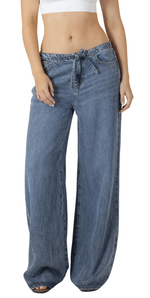 Drawstring Waist Denim-1