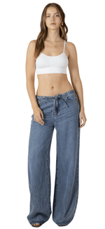 Drawstring Waist Denim-2