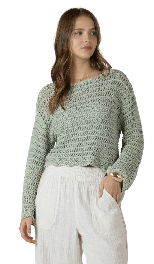 Scalloped HEM Open Stitch-20499-Washed Sage-1