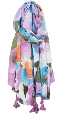 Floral Bouquet Print With Pompoms-1