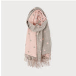 Foulard Motif À Carreaux et Petits Cœurs-LTG-Light Gray-1
