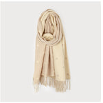 Foulard Motif À Carreaux et Petits Cœurs-BGE-Beige-1