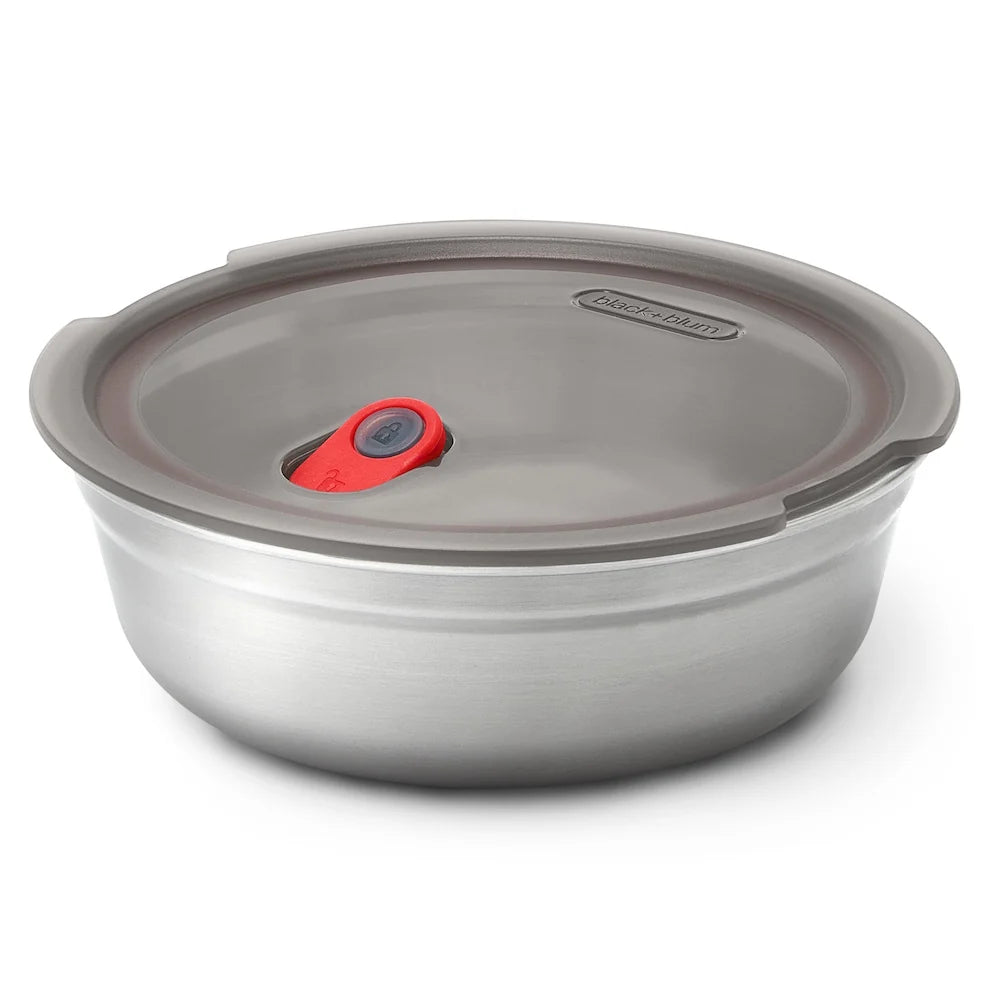 Steel Food Bowl Small-Grey/RED-1