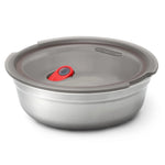 Steel Food Bowl Small-Grey/RED-1