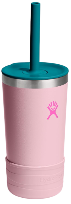 12oz Tumbler With Straw AND Boot-Blossom Pink-1