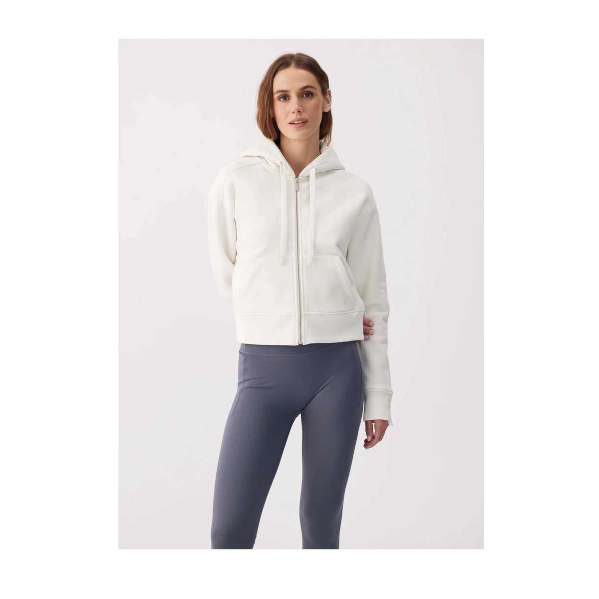 Chandail Ouaté Capuchon Plein ZIP Icone Max Femme