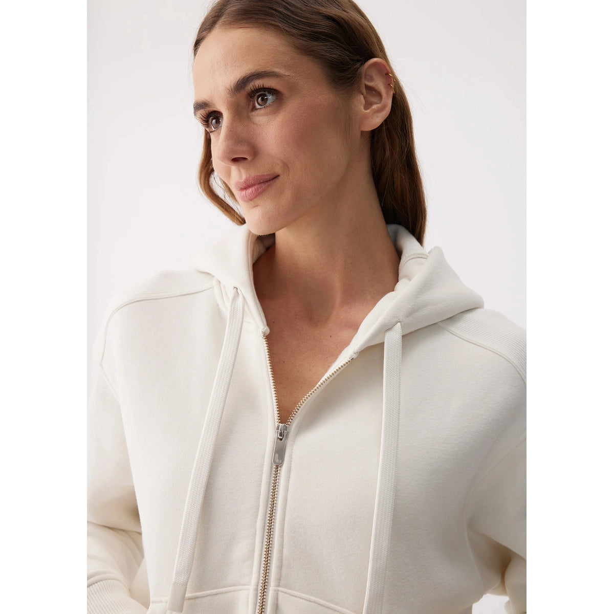 Chandail Ouaté Capuchon Plein ZIP Icone Max Femme