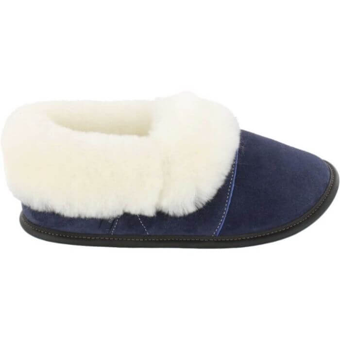 Paresseuse Suede Coupe Basse-Marine-1