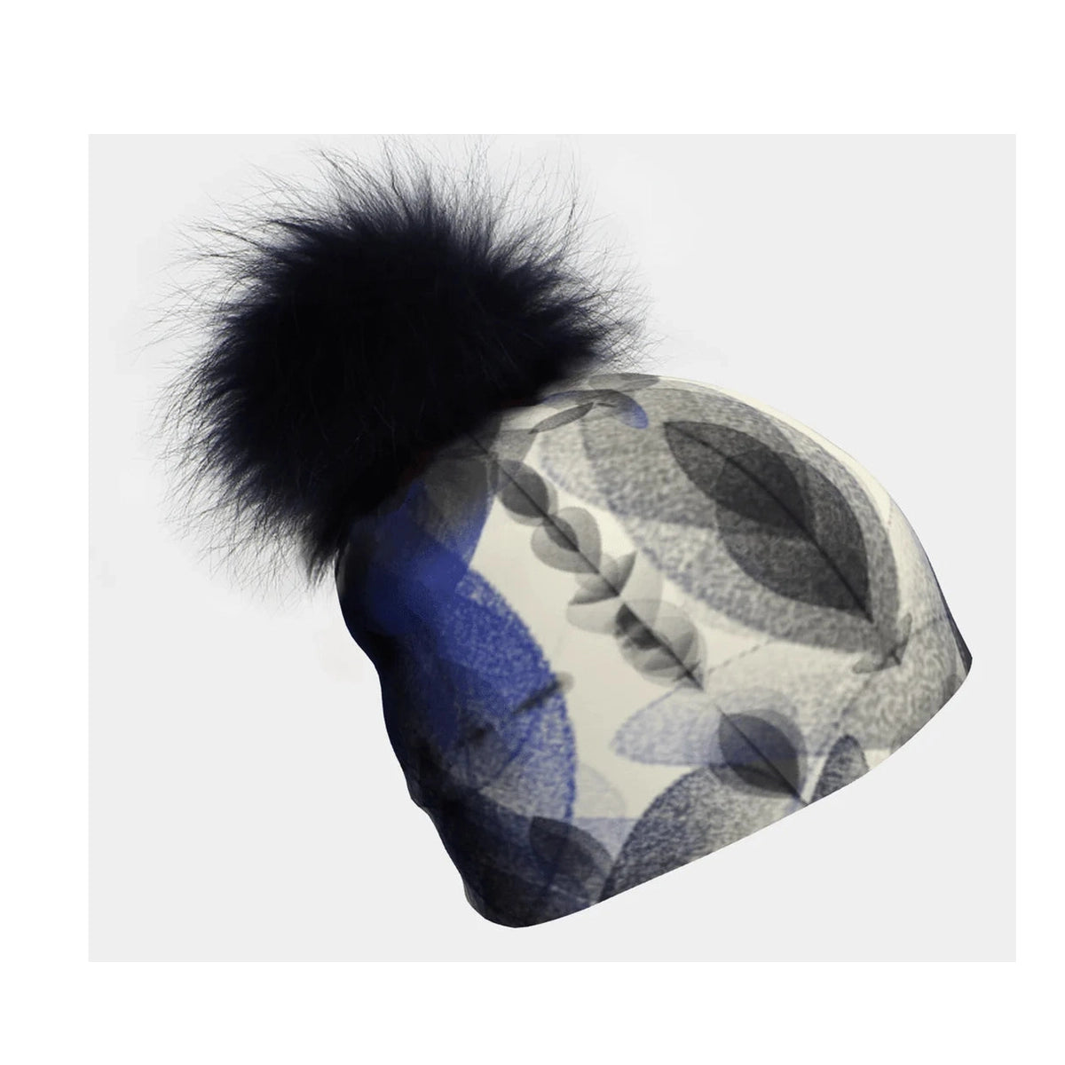 Plumes Bleues Avec Pompon Noir-Noir-1
