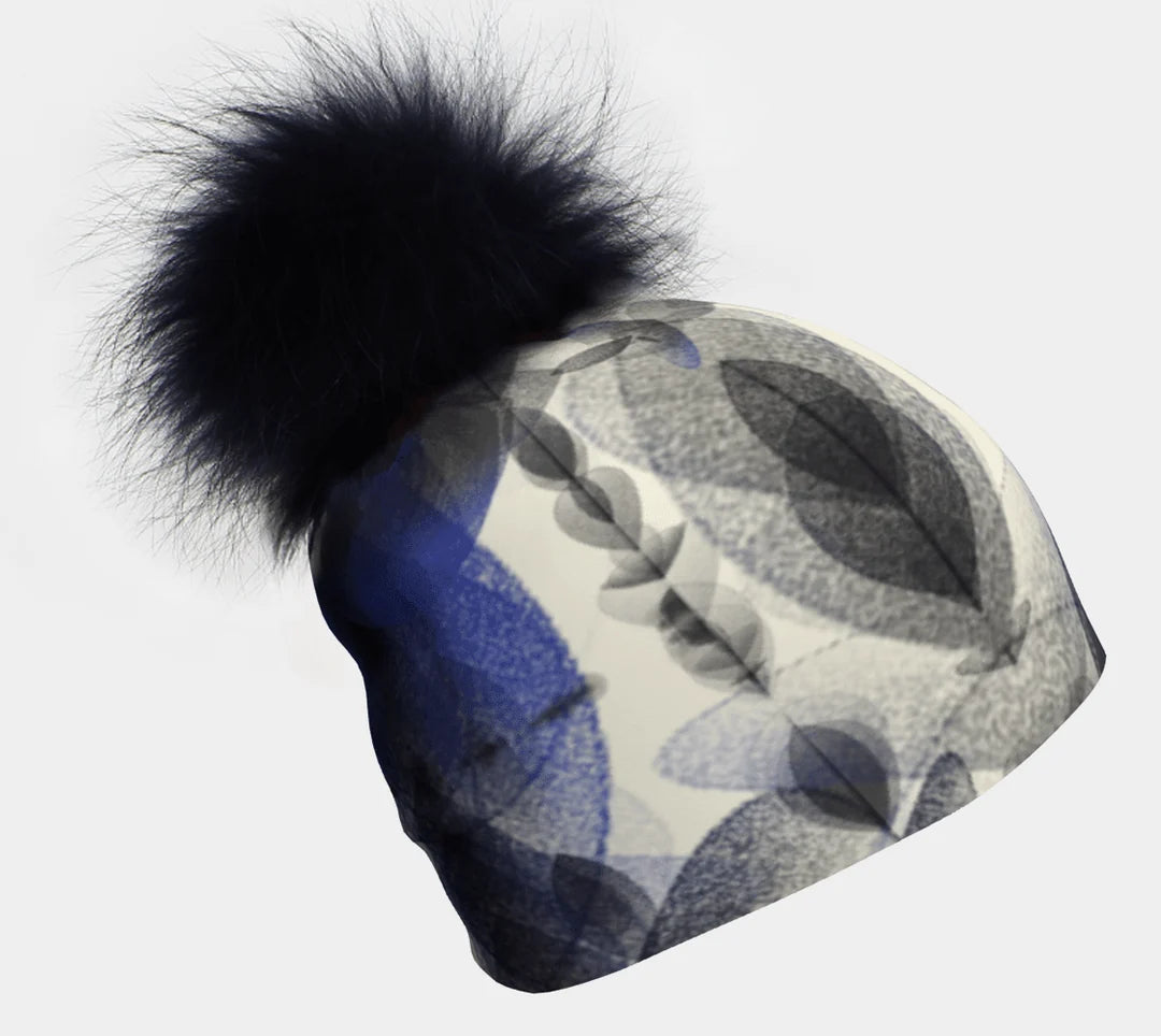 Plumes Bleues Avec Pompon Noir-Noir-1