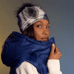 Plumes Bleues Avec Pompon Noir-2