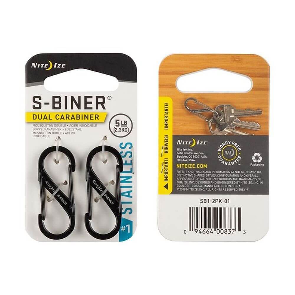 S-Biner Stainless Steel Dual Carabiner 1-01-Noir-1