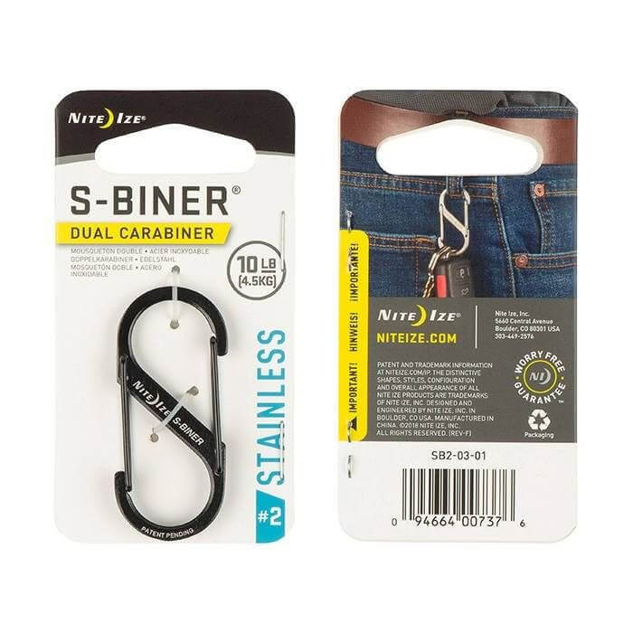 S-Biner Stainless Steel Dual Carabiner 2-01-Noir-1