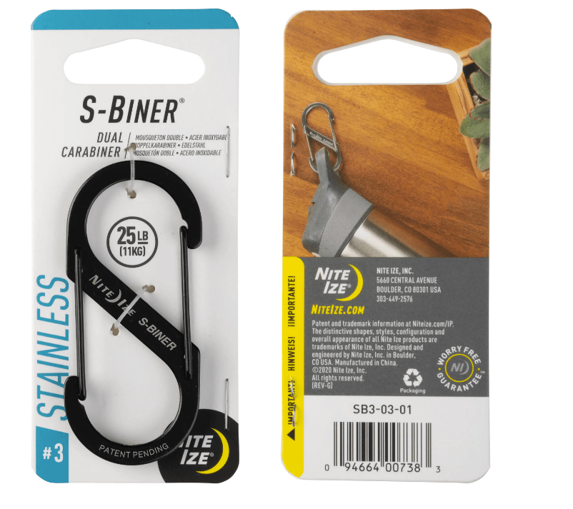 S-Biner Stainless Steel Dual Carabiner 3-01-Noir-1