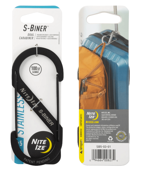 S-Biner Stainless Steel Dual Carabiner 5-01-Noir-1