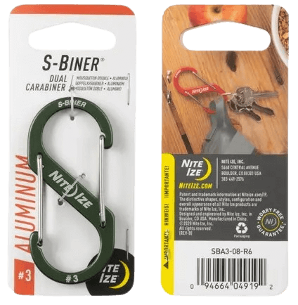 S-Biner Aluminum Dual Carabiner 3-08-Olive-1