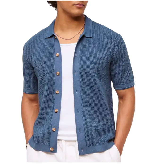 Knit Button-UP-Blue-1