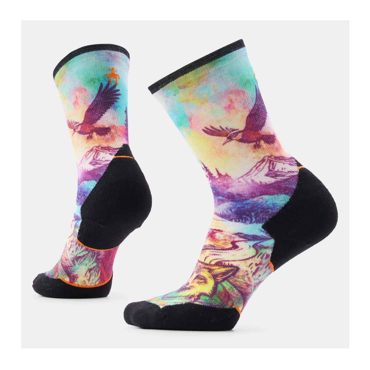 BAS Trail Run Targeted Cushion Serene Peak Print Crew FEMME