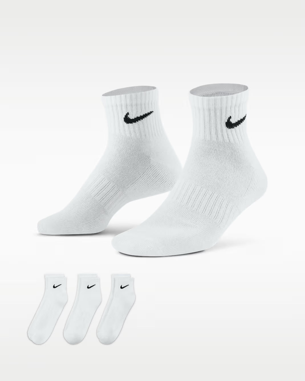 Everyday Cushioned Training Ankle 3PK-100-Blanc/Noir-1