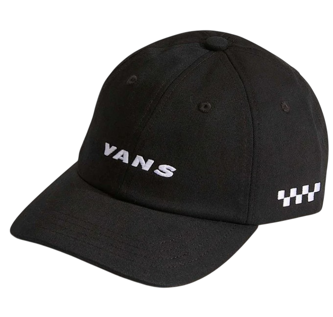 Check Side Curved Bill Jockey-BLK-Black-1