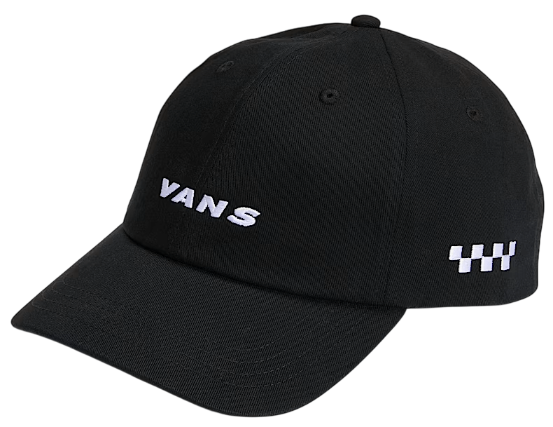 Check Side Curved Bill Jockey-BLK-Black-1