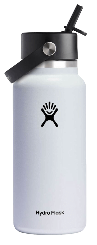 32 OZ Wide Mouth W/Flex Straw CAP-110-White-1