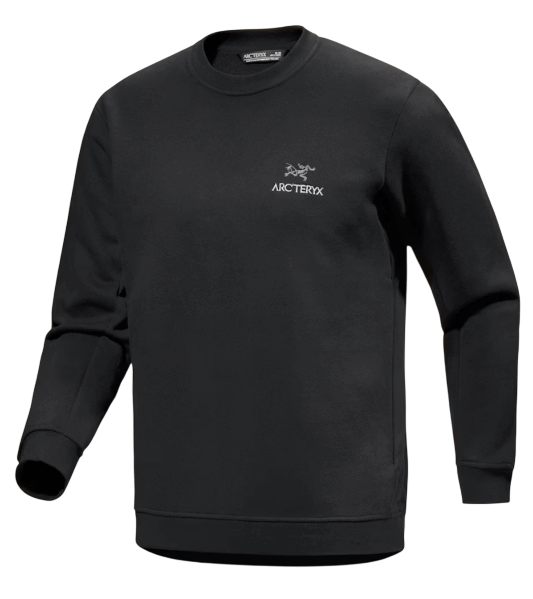 Emblem Fleece Crew-Noir-1