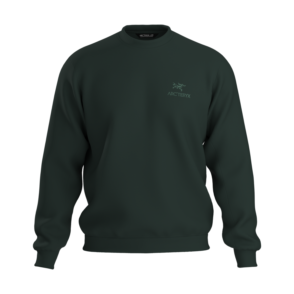 Emblem Fleece Crew-Dark Jade-1