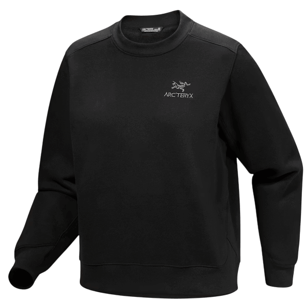 Emblem Fleece Crew-Noir-1