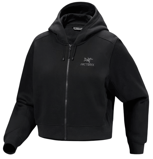 Emblem Fleece Crop-Noir-1
