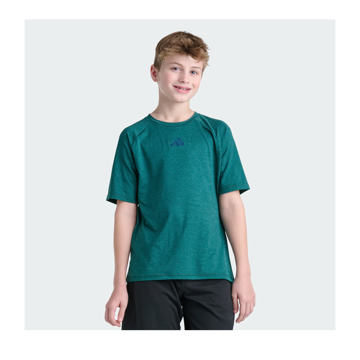 Boys' Raglan Mélange Synthetic T-Shirt