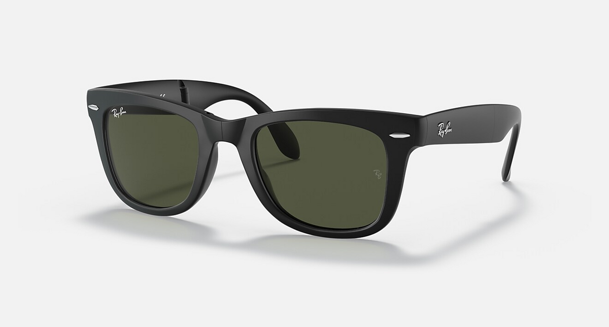 Folding Wayfarer Matte Black/G-15 Green-54-1