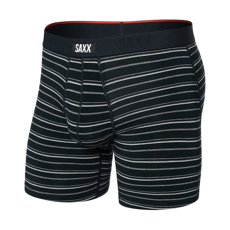 Vibe Xtra Caleçon Boxeur À Braguette-BCO-Rayure Côte Noire-1