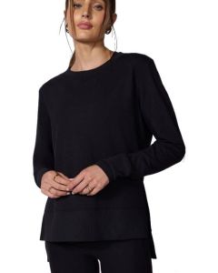 SERENE BRUSHED SIDE SLIT RELAXED PULLOVE - NOIR - TG_MPG001_11A1076__90837645