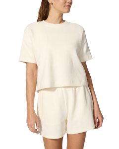SOLACE TEXTURED SHORT SLEEVE SWEATSHIRT - 1923-VANILLA - P_MP1923_11A1086__90855953
