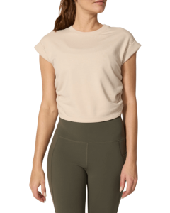 SERENE RUCHED SIDE SL SWEATSHIRT - 2240-STONE - P_MP2240_11A1195__90855945