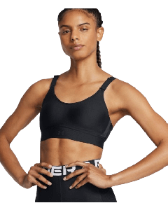 W UA INFINITY 2.0 MID SPORTS BRA - 002-NOIR/NOIR - L A-C
